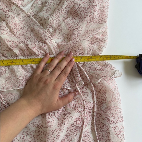 NWT Ted Baker Evelyna Printed‎ Ivory Pink Texture GGT V-neck Mini Dress 1 US 4 S - Picture 9 of 15